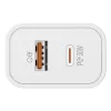 COLORWAY 1x USB en 1x USB-C turbo netlader 30W 100V-240V Wit thumbnail (4 of 4)