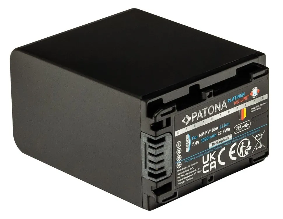 Batteria Li-Ion Per Sony NP-FV100A - 7,4V 2850mAh 21,1Wh - Ricambio Compatibile
