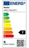 Lampadina LED NEDIS E27 A60 8 W 220 V 806 lm 2700 K bianco caldo opaco 3 pezzi thumbnail (2 of 2)