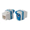 XtendLan Keystone jack RJ45 CAT5e UTP uzavíratelný se zámkem instalace bez nástrojů bílý s barevným pruhem