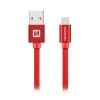 Swissten datu kabelis Tekstila USB Usb-C 2,0 M Sarkans