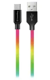 Värviline andmekaabel Usb Usb-C 1m 2,4A Mitmevärviline