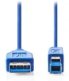 NEDIS cable USB 3.2 plug USB-A - plug USB-B to printer etc. blue 3m