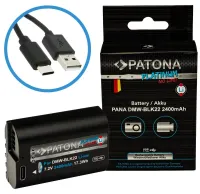 PATONA Fotoakku Panasonic DMW-BLK22 2400mAh Li-Ion Platinum USB-C Aufladung PATONA Fotoakku Panasonic DMW-BLK22 2400mAh Li-Ion Platinum USB-C Aufladung (1 of 4)