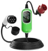 Charger trí phas iniompartha EVSE AC le haghaidh feithiclí leictreacha le haghaidh tithe cábla 11kW 400V 16A 6m le cónascaire T2
