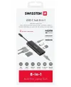 Swissten usb-c hub 8-in-1 (usb-c 100w hdmi 4k lan rj45 2x usb-a 1x usb-c 5gbps sd micro sd) aluminium thumbnail (8 of 8)