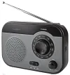 NEDIS kannettava radio AM FM akkukäyttöinen verkkovirralla toimiva analoginen 1,8 W kuulokelähtö musta-harmaa thumbnail (1 of 5)
