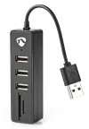 NEDIS USB-hubplugg USB-A-uttag USB-A 3-portars strömförsörjning från USB SD & MicroSD 3x USB svart thumbnail (3 of 3)