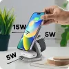 Cubenest S312 Grey 3in1 ausklappbar Wireless Aluminium Magnéitescht Charger mat Magsafe Mount Support fir iPhone thumbnail (7 of 8)