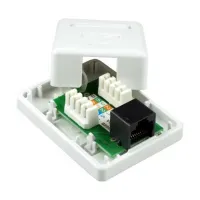 XtendLan Socket 1x RJ-45 Cat5e unshielded wall mount bottom outlet push-in (1 of 1)