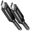 AXAGONi andme- ja laadimiskaabel Laadige USB-C USB-C-ks USB2.0 5A PD 3.1 240 W põimitud 2 m must
