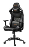 CANYON Cathaoirleach cearrbhachais OÍCHE PU fráma miotail leathair 90-150 ° backrest ardaitheoir gáis 3d rang 4 dubh-oráiste thumbnail (2 of 7)