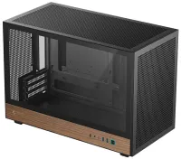 DEEPCOOL cás CH260 WOOD / microATX / 2xUSB 3.0 / USB-C / gloine tempered / dubh le gnéithe adhmaid (1 of 8)