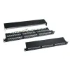 XtendLan Patch panel 19" 24 portů CAT6 stíněný vyvazovací úchyty černý