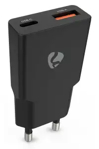 NEDIS hálózati töltő 20 W PD 3.0 gyorstöltés 1.5 2.0 2.22 3.0 A USB-A USB-C fekete (1 of 4)