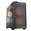 COUGAR PC-fodral MX600 Black Mini Tower Mesh Frontpanel 2 x 160 mm + 1 x 120 mm fläktar Transparent vänsterpanel