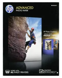 HP Advanced Glossy fotopopierius, 25 lapai, 13 x 18 cm, spausdinimas be rėmelių HP Advanced Glossy fotopopierius, 25 lapai, 13 x 18 cm, spausdinimas be rėmelių (1 of 1)