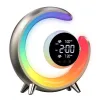IMMAX lampada notturna LED PEACOCK con orologio Luce RGB 20W 400lm 5V 21A porta USB oro