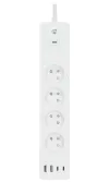 NEDIS Wi-Fi Smart Extension Cable 3x Type E Socket 16A 2x USB-A 2x USB-C 2m Android iOS White thumbnail (2 of 6)