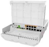 MikroTik gestito Switch UPS netPower Lite 8P 8x GbE PoE+ 2x 10Gb SFP+ SwOS PSU (budget PoE 120W) MikroTik gestito Switch UPS netPower Lite 8P 8x GbE PoE+ 2x 10Gb SFP+ SwOS PSU (budget PoE 120W) (1 of 1)