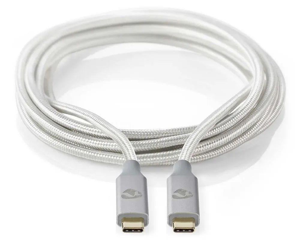 NEDIS Cavo USB - USB 3.2 Gen 1 - Connettore USB-C™ - Connettore USB-C™ - 60 W - 4K@60Hz - 5 Gbps - Nichelato - 3.00 m - Rotondo - PVC - Nero - Scatola