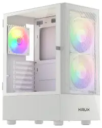 Krux ház Vako RGB ATX 2x140mm RGB ventilátor 1x120mm RGB ventilátor 2xUSB 2.0 USB 3.0 fehér Krux ház Vako RGB ATX 2x140mm RGB ventilátor 1x120mm RGB ventilátor 2xUSB 2.0 USB 3.0 fehér (1 of 17)