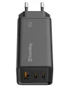 COLORWAY 1x USB en 2x USB-C turbo-netlader 65W 100V-240V Zwart thumbnail (2 of 8)