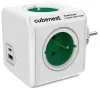 Cubenest Powercube Original USB PD 20W A+C 4x vtičnica belo zelena ozemljitev za varnost otrok maks. 16A 250V~3680W