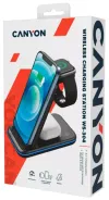 Ładowarka bezprzewodowa CANYON WS-304 BL QC18W 3w1 wejście 9V 2A 12V 1,5A wyjście 15W 10W 7,5W 5WTyp C do USB-A niebieski thumbnail (5 of 5)