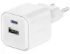 Swissten netværksadapter gan 1x usb-c 20w pd og 1x usb-a 18w qc hvid