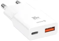 Adaptador de corriente Swissten Slim GaN USB-C + USB-A de 30 W, color blanco Adaptador de corriente Swissten Slim GaN USB-C + USB-A de 30 W, color blanco (1 of 3)