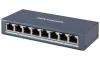 HIKVISION switch DS-3E0508-E(B) 8x port 10 100 1000 Mbps RJ45-porte 16 Gbps strømforsyning 5 VDC 1 A