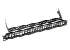 Solarix 19" kokoamaton yleispaneeli 24 porttia 1U CAT5E- ja CAT6-keystone-kaapeleille SX24M-0-STP-BK-UNI