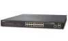 Planet GS-4210-16P2S PoE lasc L2 L4 16x 1000Base-T 2x SFP Gréasáin SNMPv3 VLANext 10Mb le 802.3at-220W