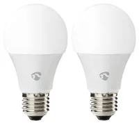 Bombilla LED inteligente NEDIS Wi-Fi E27 A60 9W 230V 806 lm blanco cálido a frío 2700 6500K RGB regulable (2 unidades) Bombilla LED inteligente NEDIS Wi-Fi E27 A60 9W 230V 806 lm blanco cálido a frío 2700 6500K RGB regulable (2 unidades) (1 of 6)