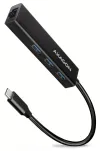 Hub AXAGON USB-C HMC-GL3A USB 3.2 Gen1 3x USB-A GLAN corps métallique 0,2 m
