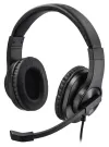 HAMA austiņas PC stereo HS-350 vadu austiņas + mikrofons 2x 35 mm ligzdas jutība 100 dB mW melna