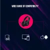 LORGAR gaming headset Noah 701 BT 5.0 + USB dongle 2.4Ghz up to 40 hours 3D sound thumbnail (13 of 13)