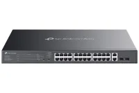 TP-Link ES228GMP Omada 28-портовый гигабитный коммутатор с простым управлением, 2 порта GLAN, 24 порта GLAN PoE+, 2 порта SFP, бюджет 384 Вт PoE, форм-фактор 1U. (1 of 6)