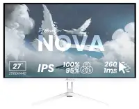 AROZZI NOVA Gaming-Monitor 27" 27T2K260 Weißes LED-Display 2560x1440 260Hz IPS 1000:1 1ms 2xHDMI 2xDP weiß AROZZI NOVA Gaming-Monitor 27" 27T2K260 Weißes LED-Display 2560x1440 260Hz IPS 1000:1 1ms 2xHDMI 2xDP weiß (1 of 12)