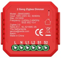 NEDIS smart dobbelt lysafbryder 2x 100W Zigbee 3.0 terminalforbindelse Android iOS Nedis® SmartLife rød (1 of 1)