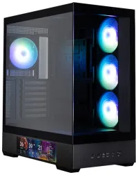 Zalman P40 DS ATX-kotelo, 4x120mm ARGB-tuuletin, 2xUSB 3.0, USB-C, näyttö, panoraama, musta (1 of 9)