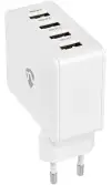 NEDIS hálózati töltő 24 W 5V 4x 2.4 A gyorstöltés 4x USB-A fehér
