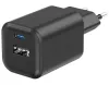 Swissten netværksadapter gan 1x usb-c 45w pd + 1x usb-a 18w qc sort
