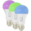 IMMAX NEO LITE SMART készlet 3x LED izzó E27 9W RGB+CCT színes és fehér szabályozható Wi-Fi TUYA