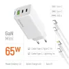 COLORWAY 2x USB-C 1x USB-A power charger GaN PD PPS 65W Including 2x USB-C-USB-C USB-C-Lightning cables White thumbnail (6 of 12)
