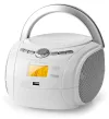 Seinnteoir CD NEDIS Boombox Cumhacht 9W Cadhnra Príomhlíonra Cumhachtaithe Steirió BT FM USB Bán