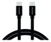 Swissten datu kabelis USB-C USB-C ar tekstila pinumu 2,0 M melns