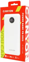 CANYON powerbank PB-2002 20000mAh Li-poly QC&PD display In USB-C Out 1x USB-C + 2x USB-A white thumbnail (3 of 5)