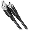 AXAGON datu un uzlādes kabelis no USB-A līdz USB-C USB2.0 3A pīts 1,5 m melns